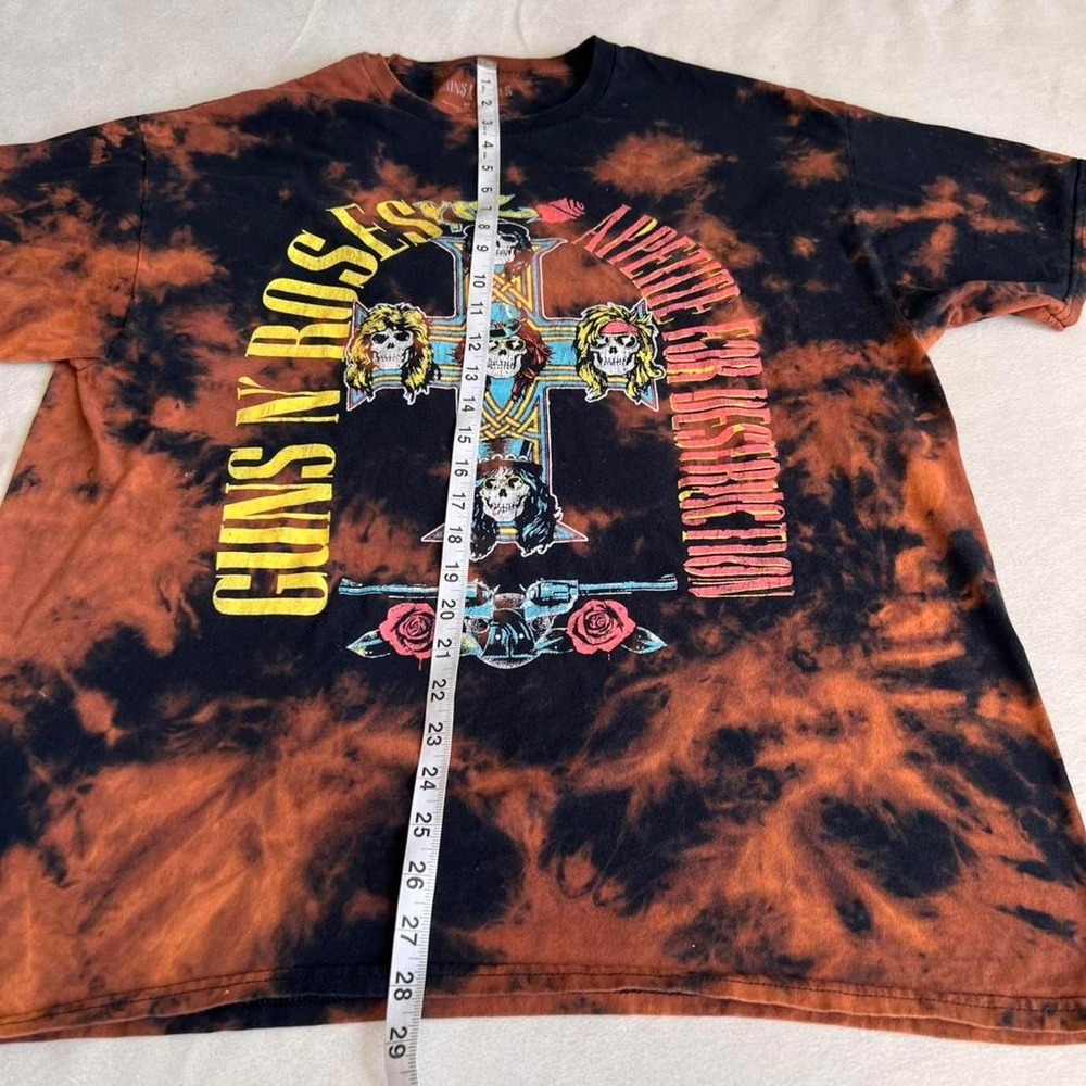 Guns N Roses Tie-Dye Acid Wash Tshirt Cross Y2k Metal 80s Rock Hair Metal - Picture 5 of 6